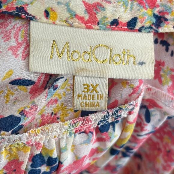 Modcloth Floral Burst Podcast Co-Host Blouse - Picture 9 of 11